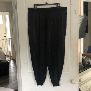 Anybody regular  Satin joggers pants black size large Tie front with pockets New